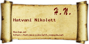 Hatvani Nikolett névjegykártya